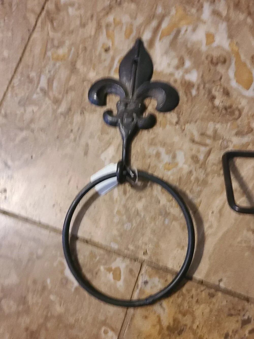Fleur de Lis Iron Toilet Paper Holder & Towel Holder Ring New Orleans Decor